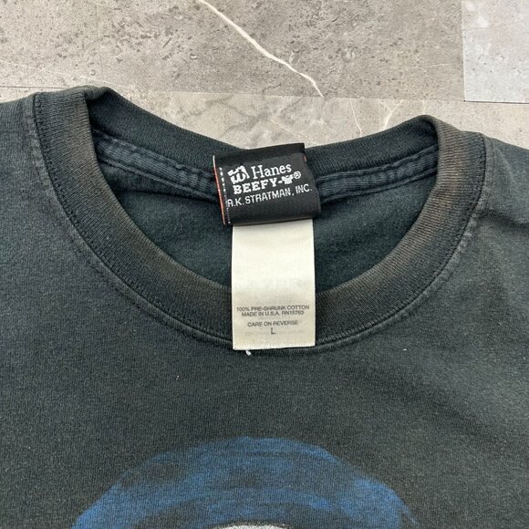 Vintage Harley Davidson Graphic Tee Mens Large Chrome Skull Ohio Black Shirt - Picture 6 of 11